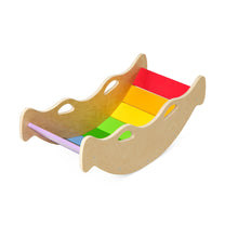 Load image into Gallery viewer, Woodenland Rainbow Baby Rocker Board , Indoor Wooden Climbing Toys, Rocking Horse Toys Wobble Balance Board for Toddlers 2-7 and Kids
