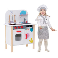 Load image into Gallery viewer, Wooden Pretend Play Kitchen Set for Kids with Realistic Sound and Removable Sink, Oven, Stove, and Faucet - Perfect Chef Playset Toy Gift for Girls and Boys Ages 3 and Up
