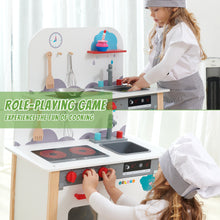 Load image into Gallery viewer, Wooden Pretend Play Kitchen Set for Kids with Realistic Sound and Removable Sink, Oven, Stove, and Faucet - Perfect Chef Playset Toy Gift for Girls and Boys Ages 3 and Up
