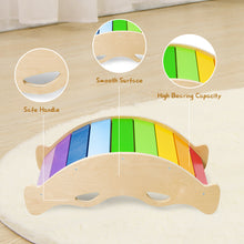 Load image into Gallery viewer, Woodenland Rainbow Baby Rocker Board , Indoor Wooden Climbing Toys, Rocking Horse Toys Wobble Balance Board for Toddlers 2-7 and Kids
