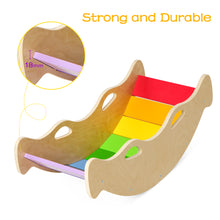 Load image into Gallery viewer, Woodenland Rainbow Baby Rocker Board , Indoor Wooden Climbing Toys, Rocking Horse Toys Wobble Balance Board for Toddlers 2-7 and Kids
