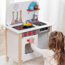 Load image into Gallery viewer, Wooden Pretend Play Kitchen Set for Kids with Realistic Sound and Removable Sink, Oven, Stove, and Faucet - Perfect Chef Playset Toy Gift for Girls and Boys Ages 3 and Up
