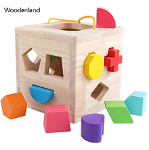 Load image into Gallery viewer, Woodenland Toy Building Blocks Geometry Learning Matching
