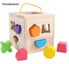 Load image into Gallery viewer, Woodenland Toy Building Blocks Geometry Learning Matching
